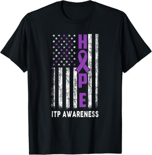 ITP Awareness Hope Flag ITP Warrior T-Shirt - T-Shirt | Black
