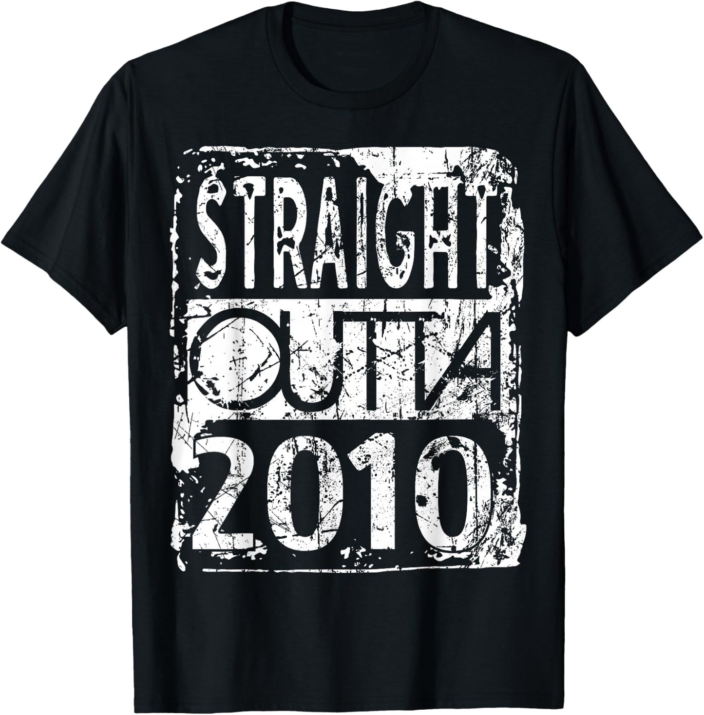 Straight Outta 2010 Funny Birthday T-Shirt - T-Shirt | Black