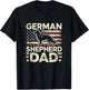 German Shepherd Dad Shirt American Flag German Shepherds T-Shirt - T-Shirt | Black