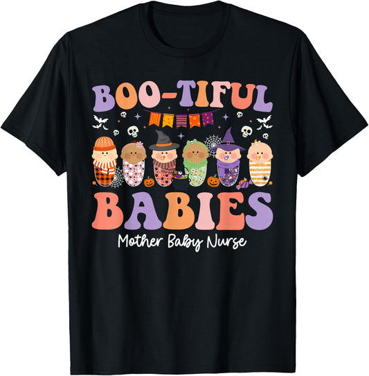Bootiful Babies Mother Baby Nurse Spooky Halloween T-Shirt - T-Shirt | Black