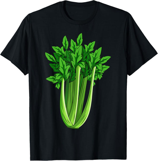 Celery Vegan Vegetarian Apium Graveolen Vegetable Lover T-Shirt - T-Shirt | Black