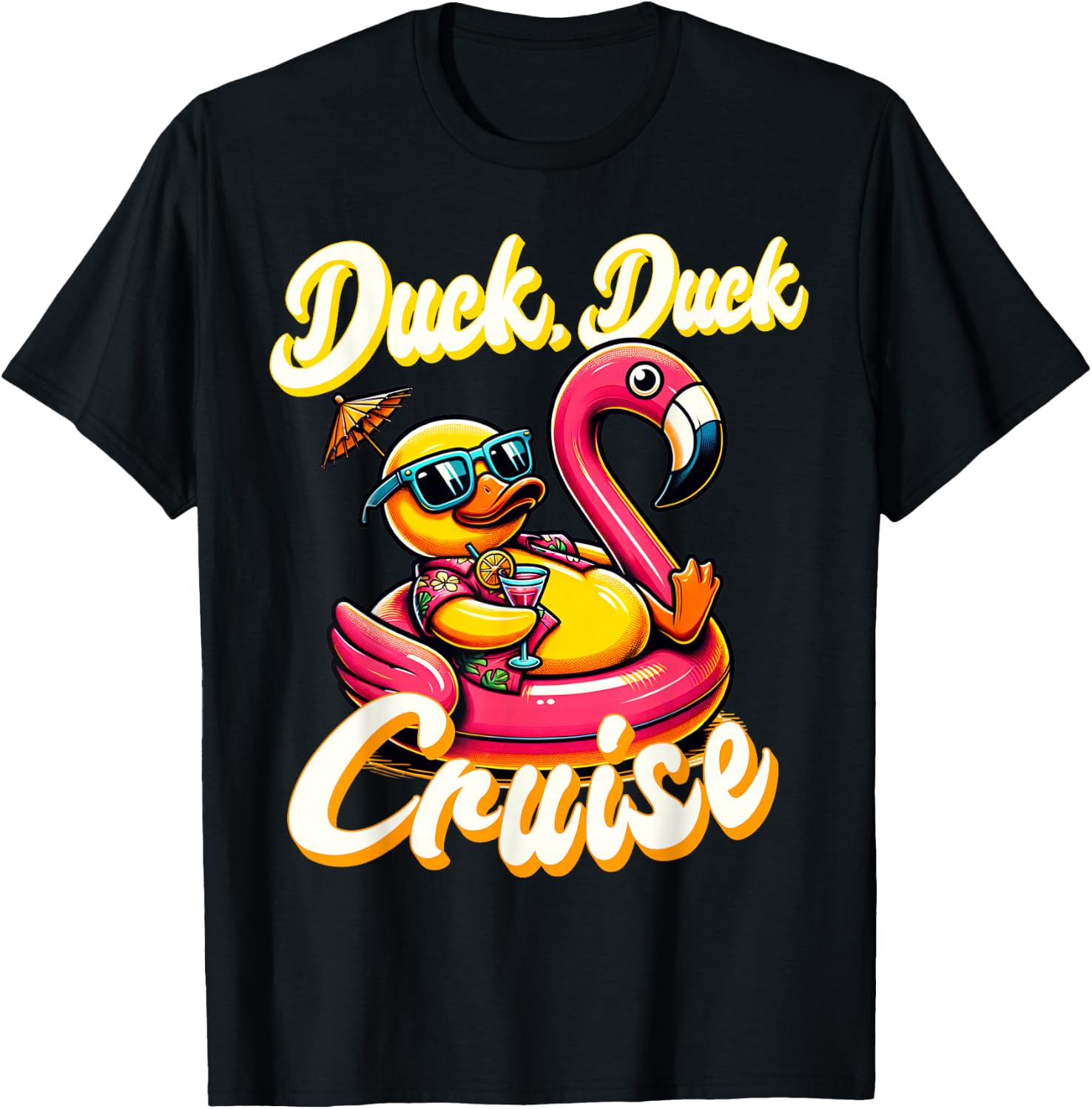 Cruising Ducks Duck Duck Cruise Family Vacation Rubber Duck T-Shirt - T-Shirt | Black