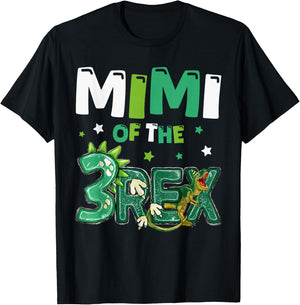 Mimi of the Three Rex Birthday Dinosaur Family Matching T-Shirt - T-Shirt | Black