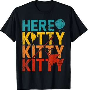 Here Kitty Kitty Kitty T-Shirt - T-Shirt | Black