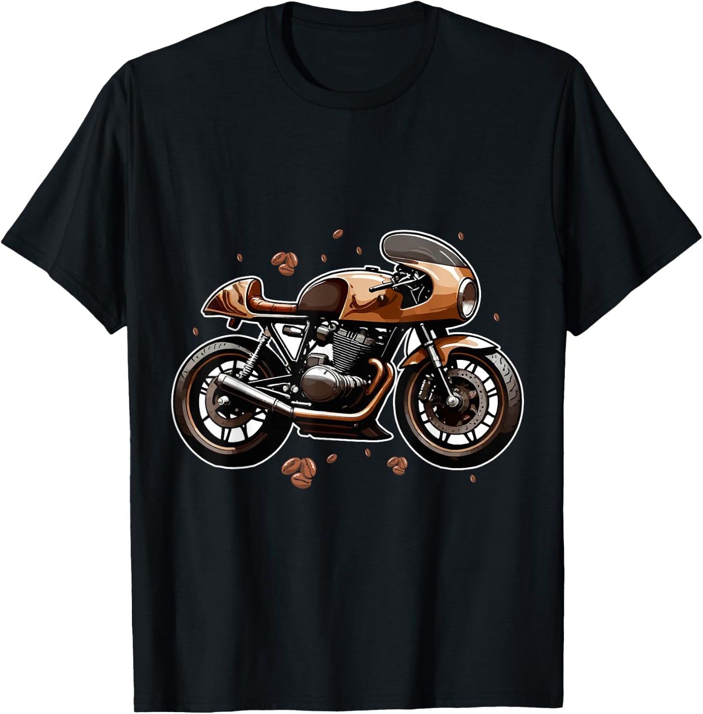 Vintage Motorcycle Cafe Racer Enthusiast Classic T-Shirt - T-Shirt | Black