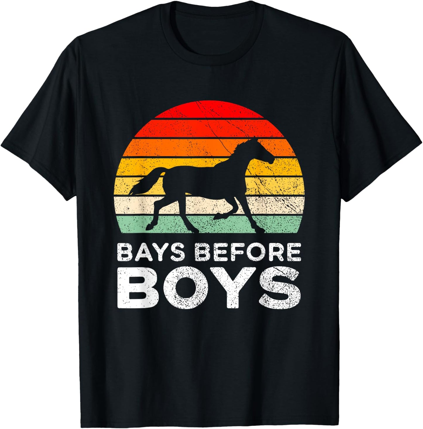 Bays Before Boys Bay Horse Riding T-Shirt - T-Shirt | Black