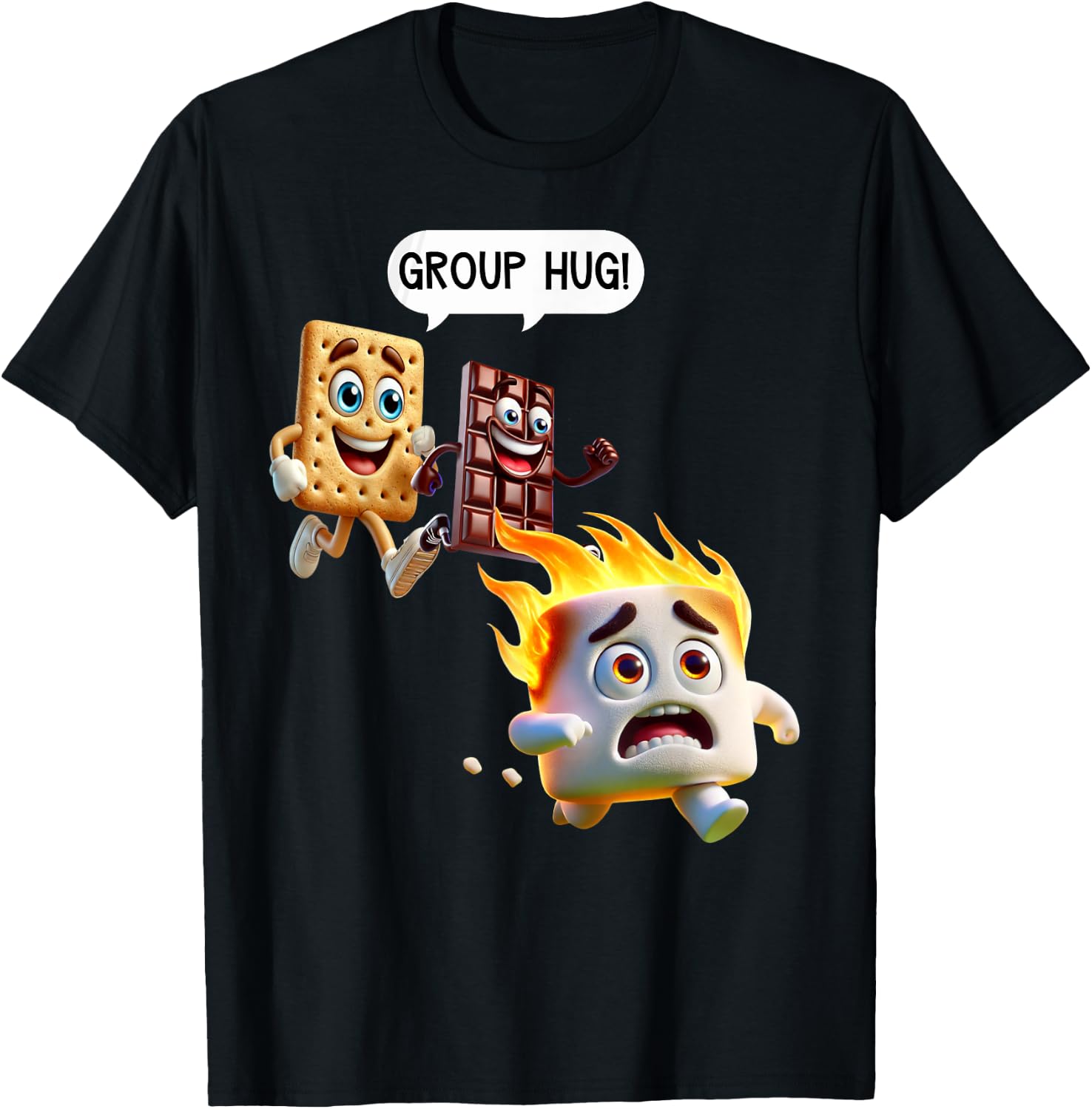 Funny T Shirts Smores Camping Roasting Outdoor Women T-Shirt - T-Shirt | Black