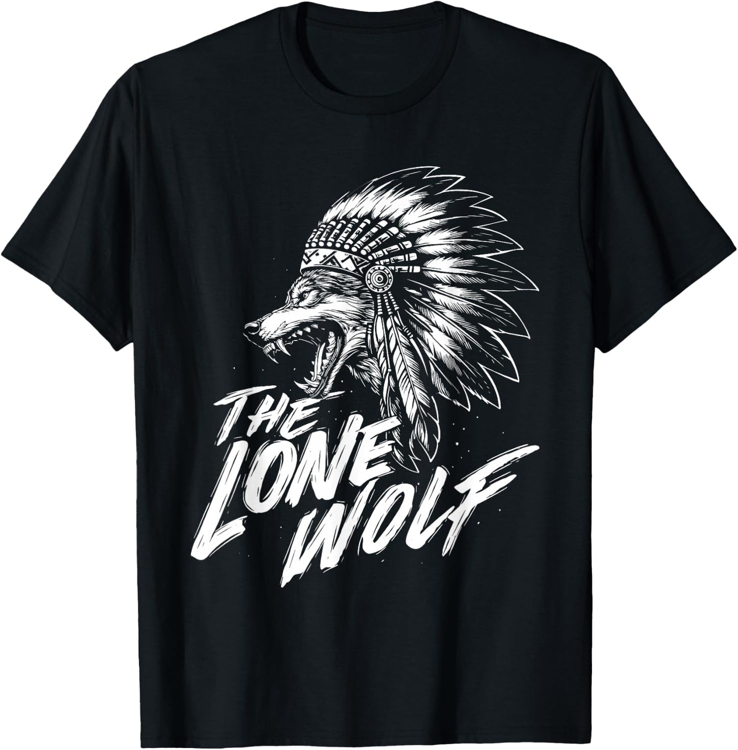 The Lone Wolf - Wolf Lover Outdoor Enthusiast T-Shirt - T-Shirt | Black