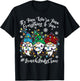 Cute Gnomes Everything Is Fine Christmas Lunch Lady Crew T-Shirt - T-Shirt | Black