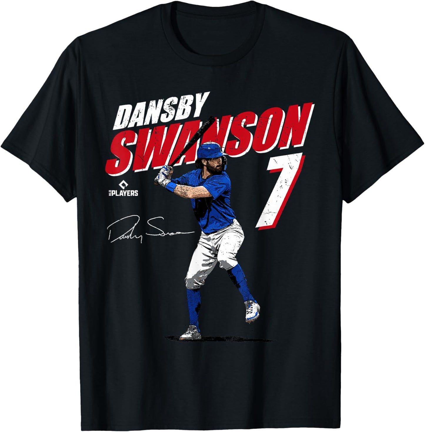 Dansby Swanson | Chicago Baseball Players | MLBDSN3001 T-Shirt - T-Shirt | Black