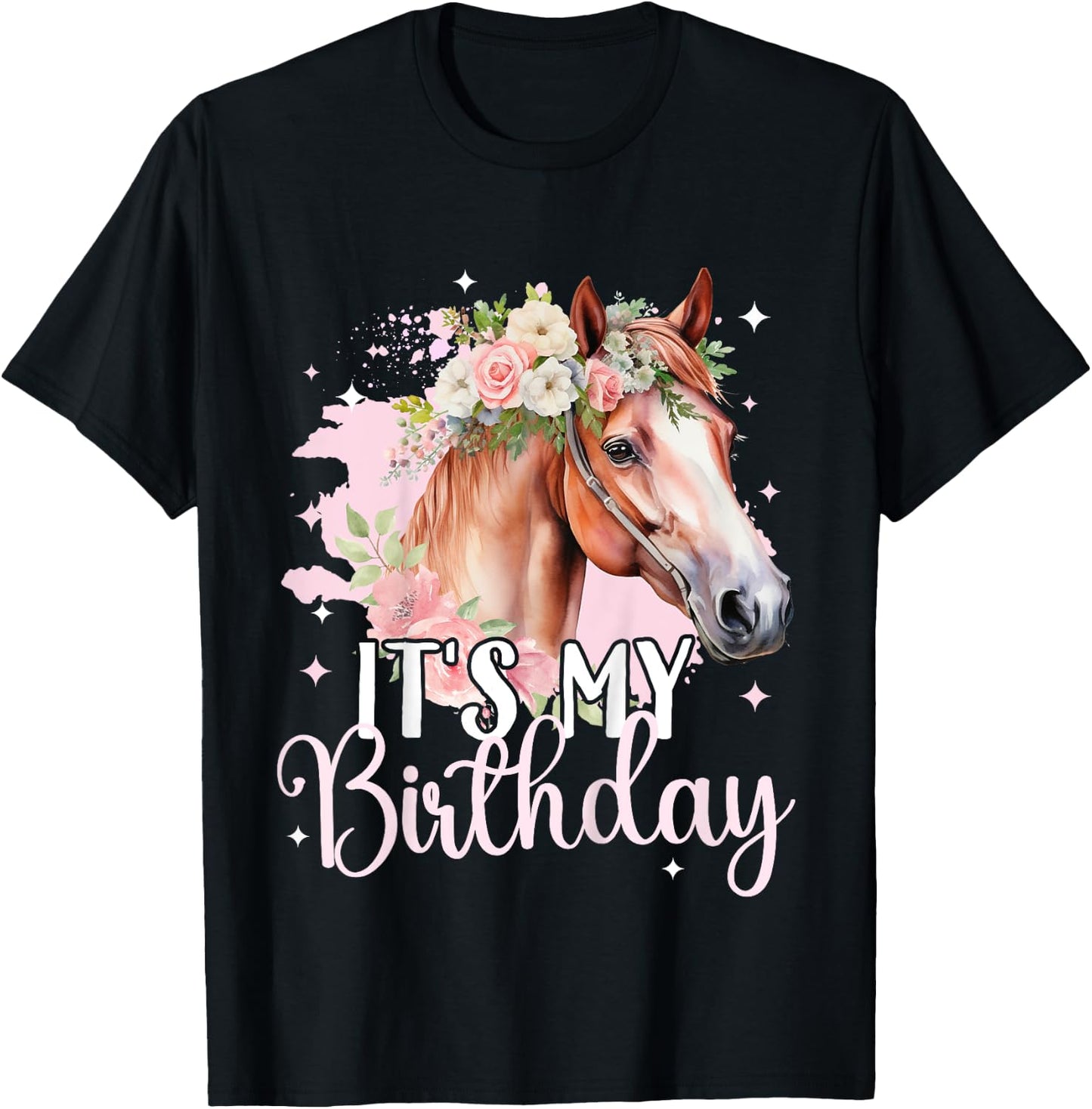 Birthday Girl Horse Birthday Princess Its my Birthday Girl T-Shirt - T-Shirt | Black
