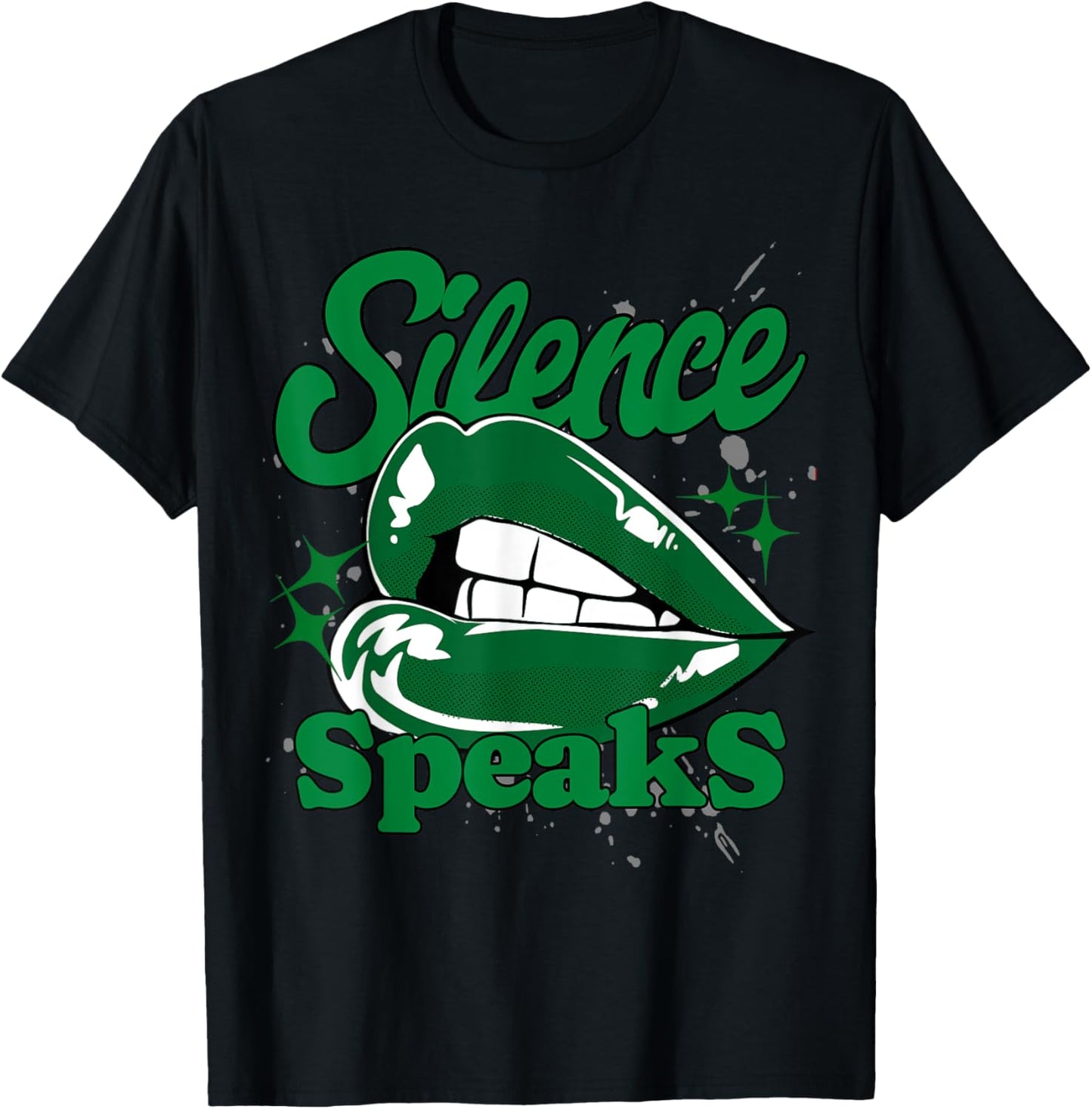 Silence Speaks Lucky Green 5s Matching Women T-Shirt - T-Shirt | Black