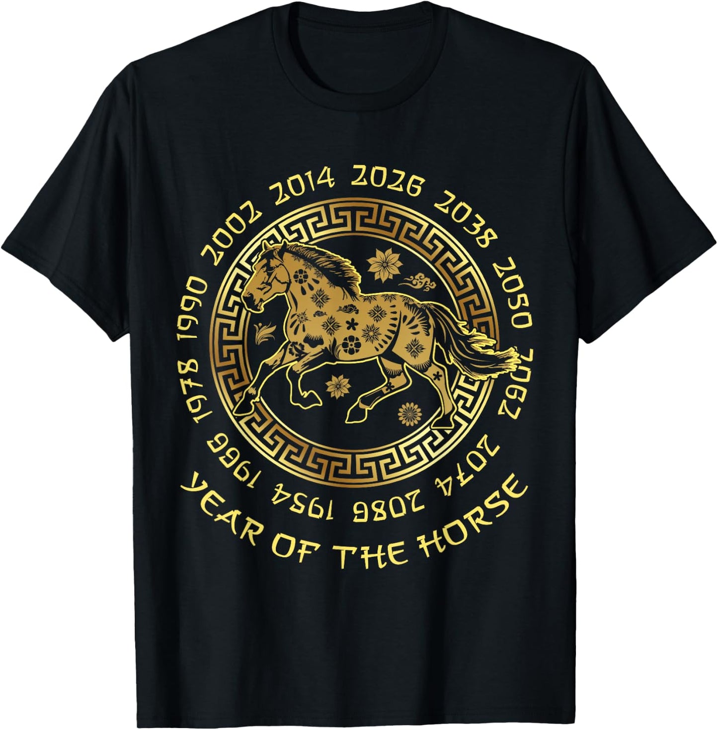Chinese New Year Of Horse Chinese Zodiac Year 2026 T-Shirt - T-Shirt | Black