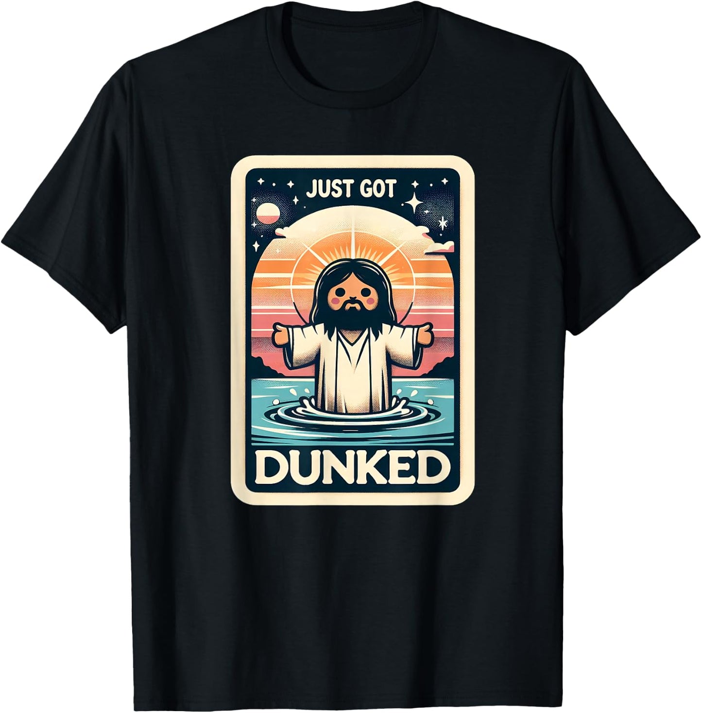 Just Got Dunked Made Christian New Jesus Kids Baptism Tarot T-Shirt - T-Shirt | Black