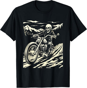 Skeleton Vintage Motorcycle Skeleton rider T-Shirt - T-Shirt | Black