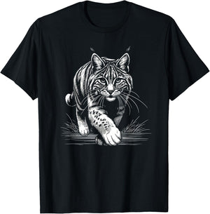 Running Bobcat Graphic Design and Men T-Shirt - T-Shirt | Black
