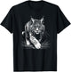 Running Bobcat Graphic Design and Men T-Shirt - T-Shirt | Black
