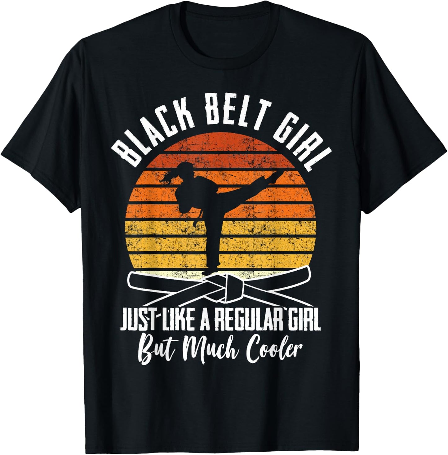 Black Belt Girl Karate Black Belt Promotion Black Belt T-Shirt - T-Shirt | Black