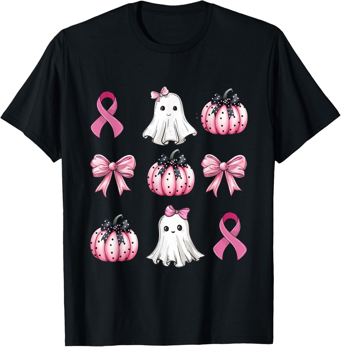 Breast Cancer Awareness Coquette Pink Pumpkin Rippon Women's T-Shirt - T-Shirt | Black