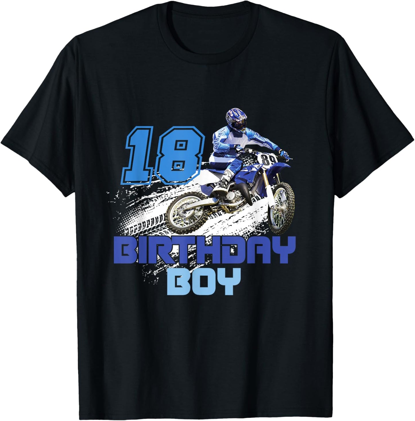 Kid Dirt Bike Rider 18 Years Old Motocross 18th Birthday Boy T-Shirt - T-Shirt | Black