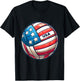 Volleyball Support Team Flag USA Beach American Men Women Kids T-Shirt - T-Shirt | Black
