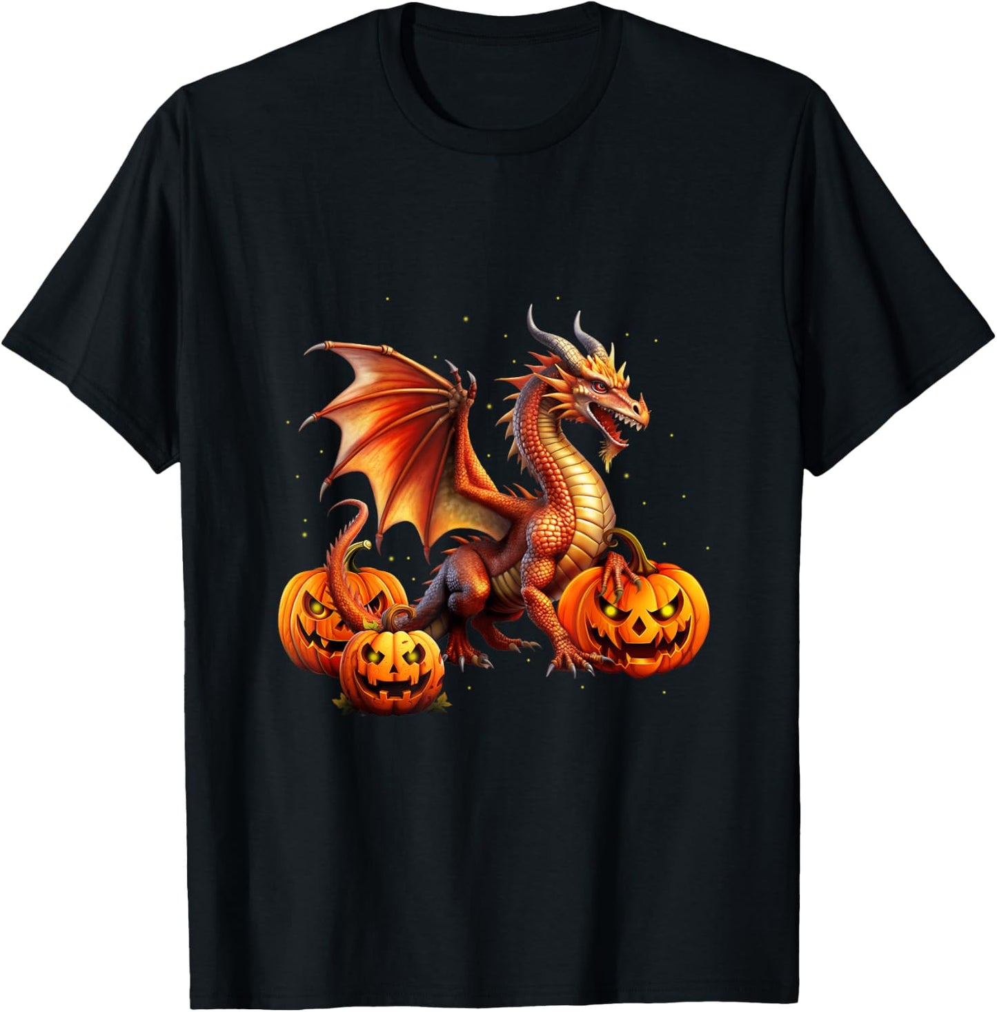 Halloween Dragon Jack O Lantern Autumn Kids Boys Girls T-Shirt - T-Shirt | Black