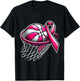 Breast Cancer Awareness Support Pink Basketball Love Coach T-Shirt - T-Shirt | Black