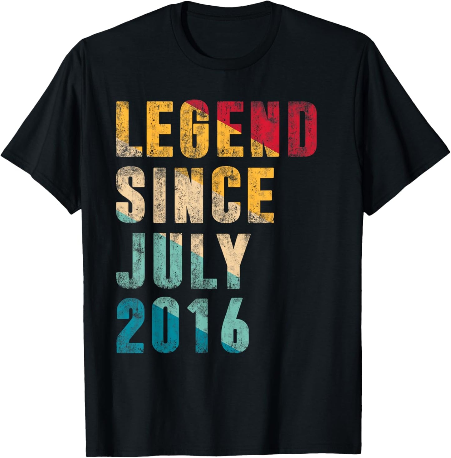 9 Years Old Gift Legend Since July 2016 Vintage 9th Birthday T-Shirt - T-Shirt | Black