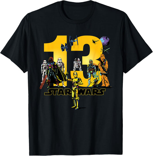 Star Wars Classic Characters Thirteenth Birthday 13 Year Old T-Shirt - T-Shirt | Black