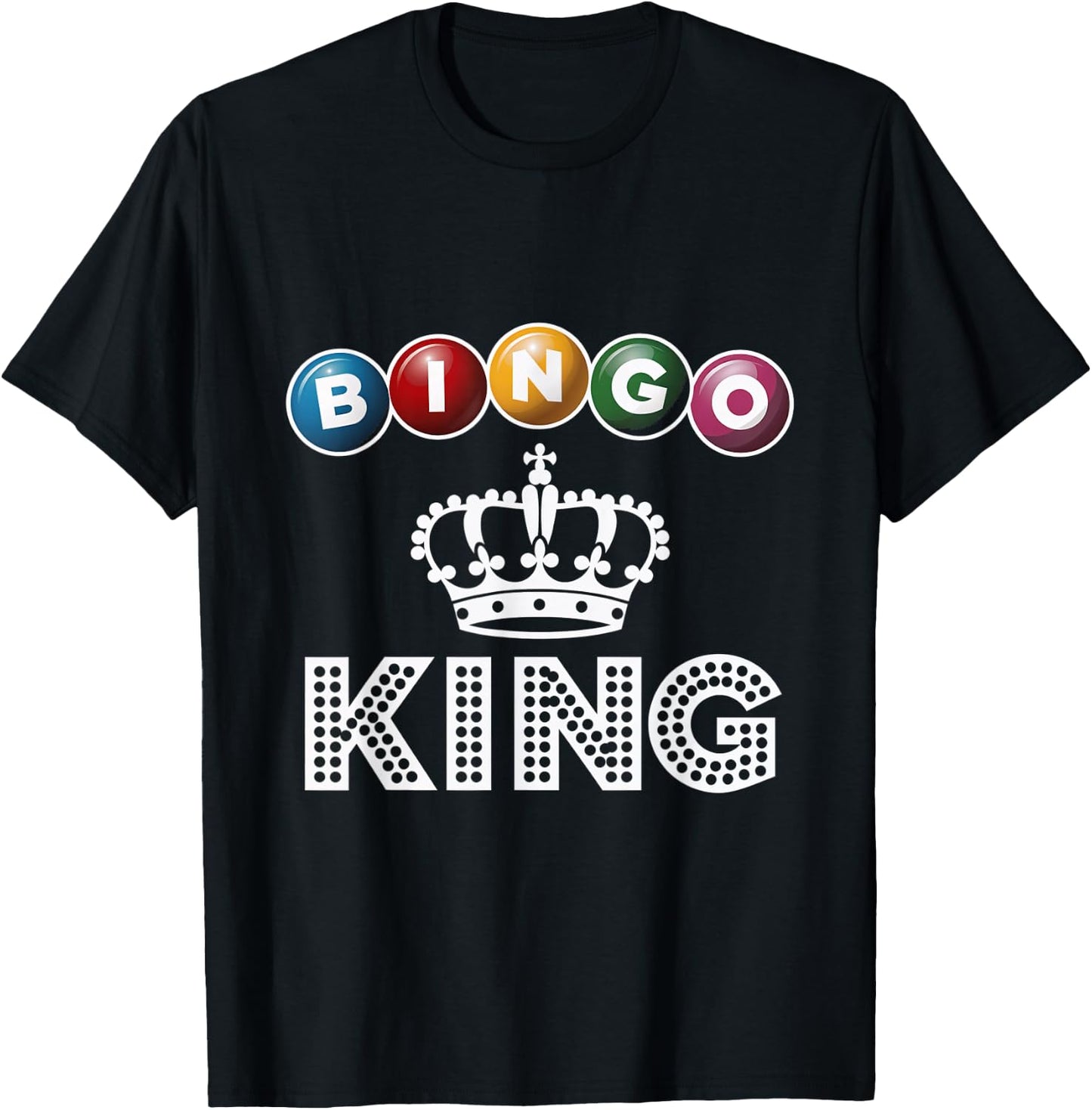 Bingo King Crown Winner Game Night Bingo T-Shirt - T-Shirt | Black