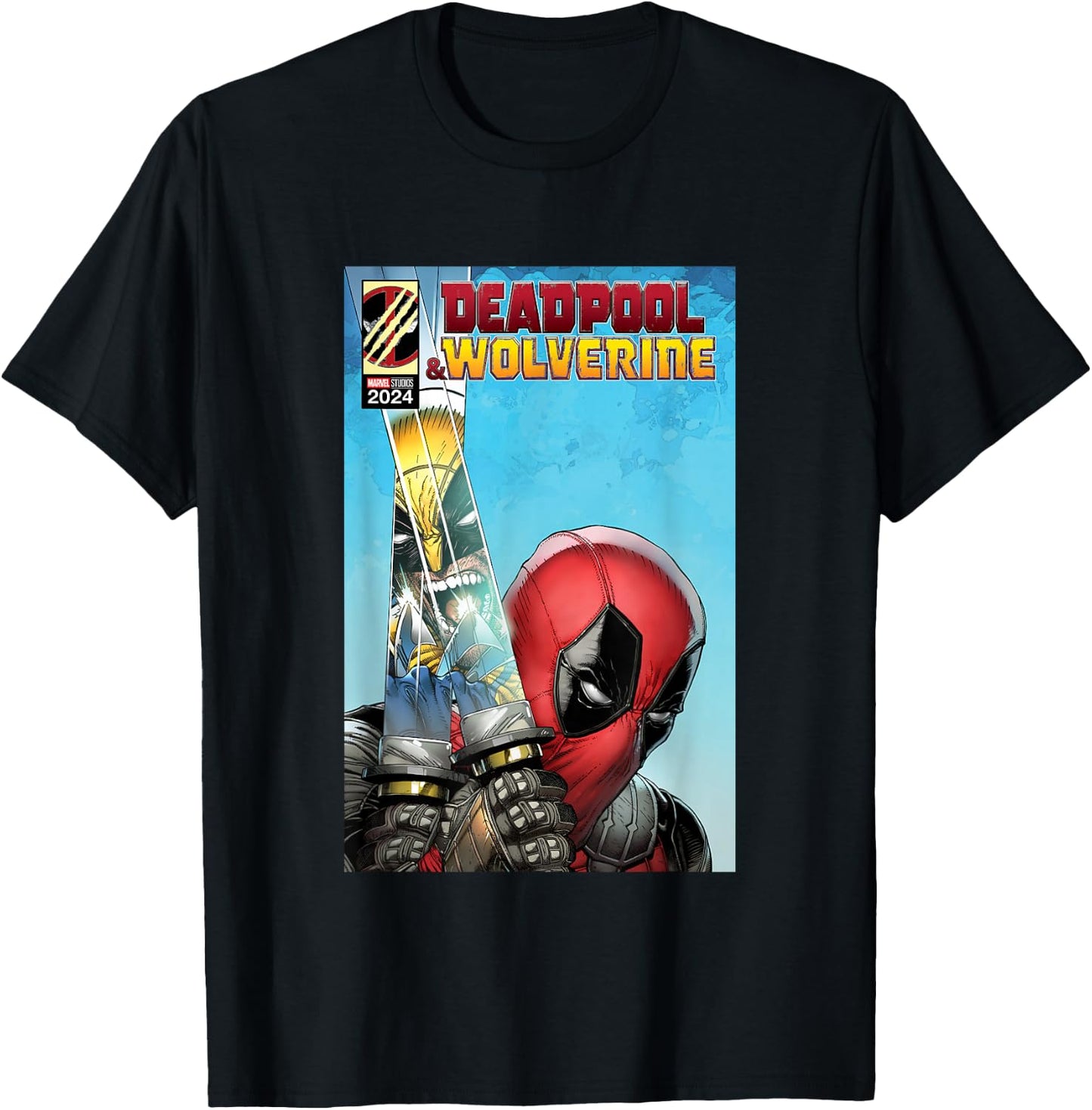 Marvel Studios Deadpool & Wolverine Comic Cover Homage B T-Shirt - T-Shirt | Black