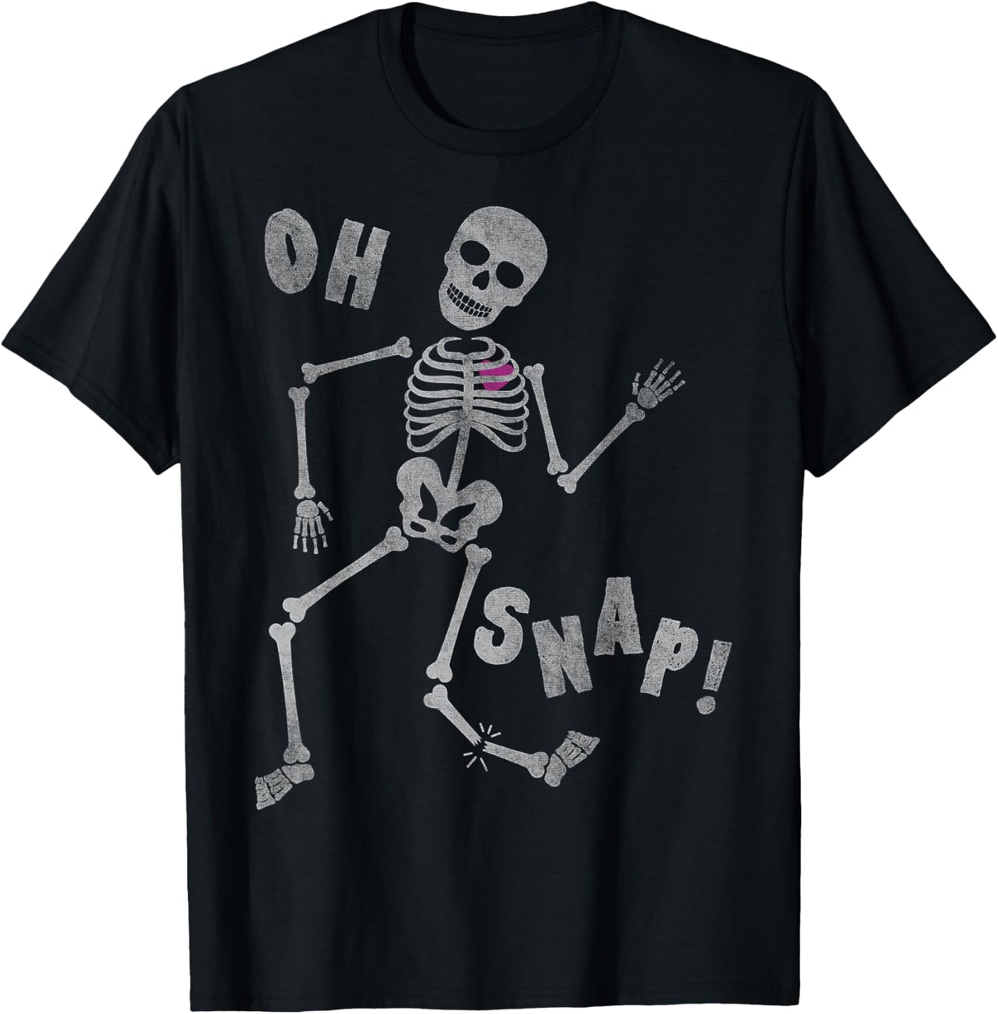 Halloween Oh Snap Skeleton Broken Leg T-Shirt - T-Shirt | Black