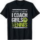 I Coach Girls Tennis Sport Vintage Tennis Coach Trainer T-Shirt - T-Shirt | Black