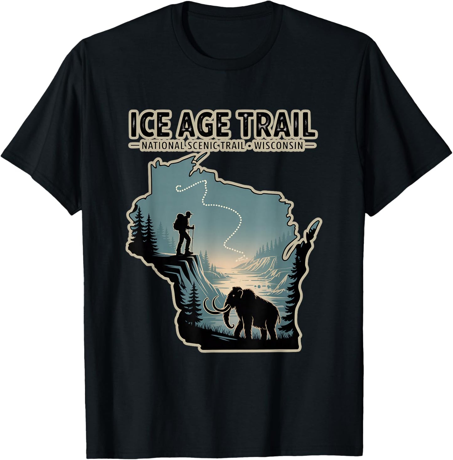 Ice Age Trail National Scenic Trail Wisconsin T-Shirt - T-Shirt | Black