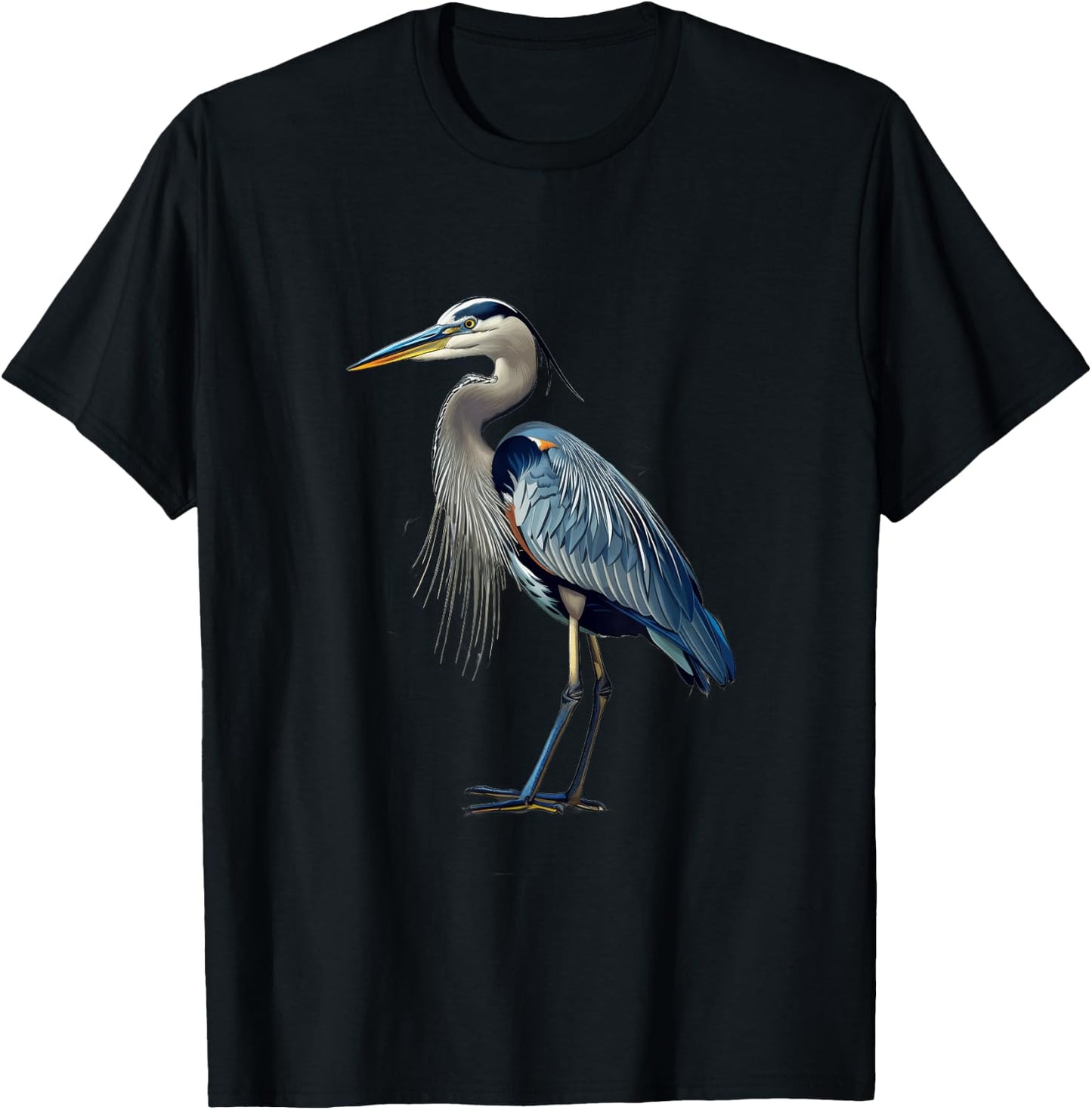 Great Blue Heron Round Image T-Shirt - T-Shirt | Black