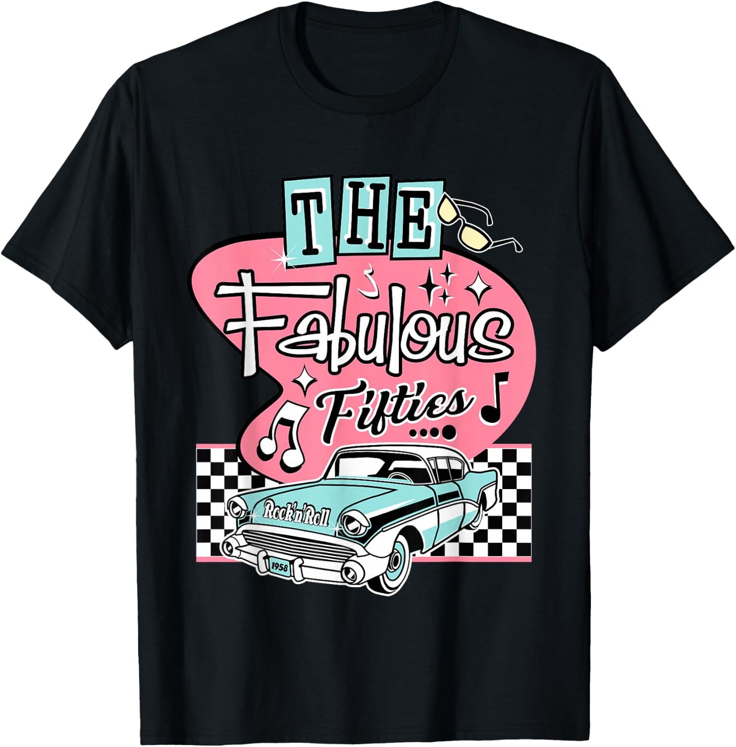 50s Rockabilly Vintage 1950s Clothing Men Sock Hop T-Shirt - T-Shirt | Black