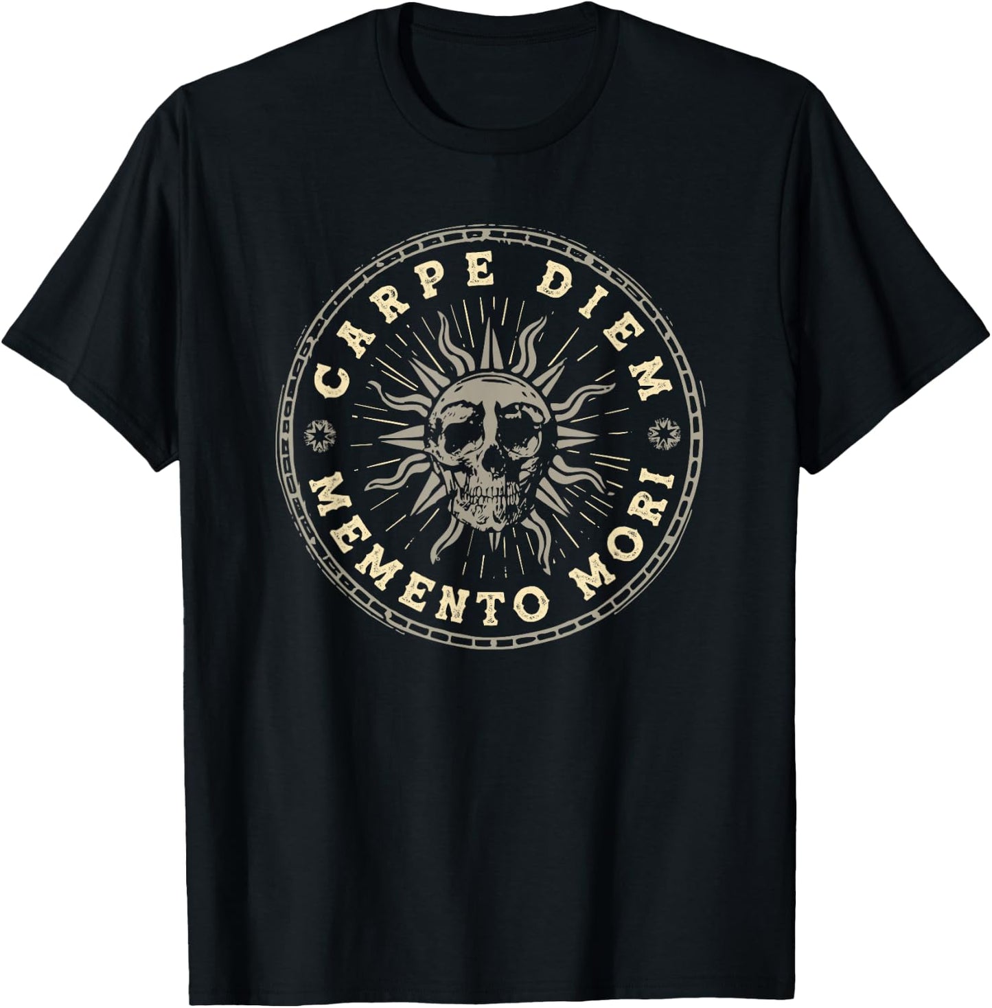 Carpe Diem Memento Mori Seize the Day Life Yin Yang T-Shirt - T-Shirt | Black