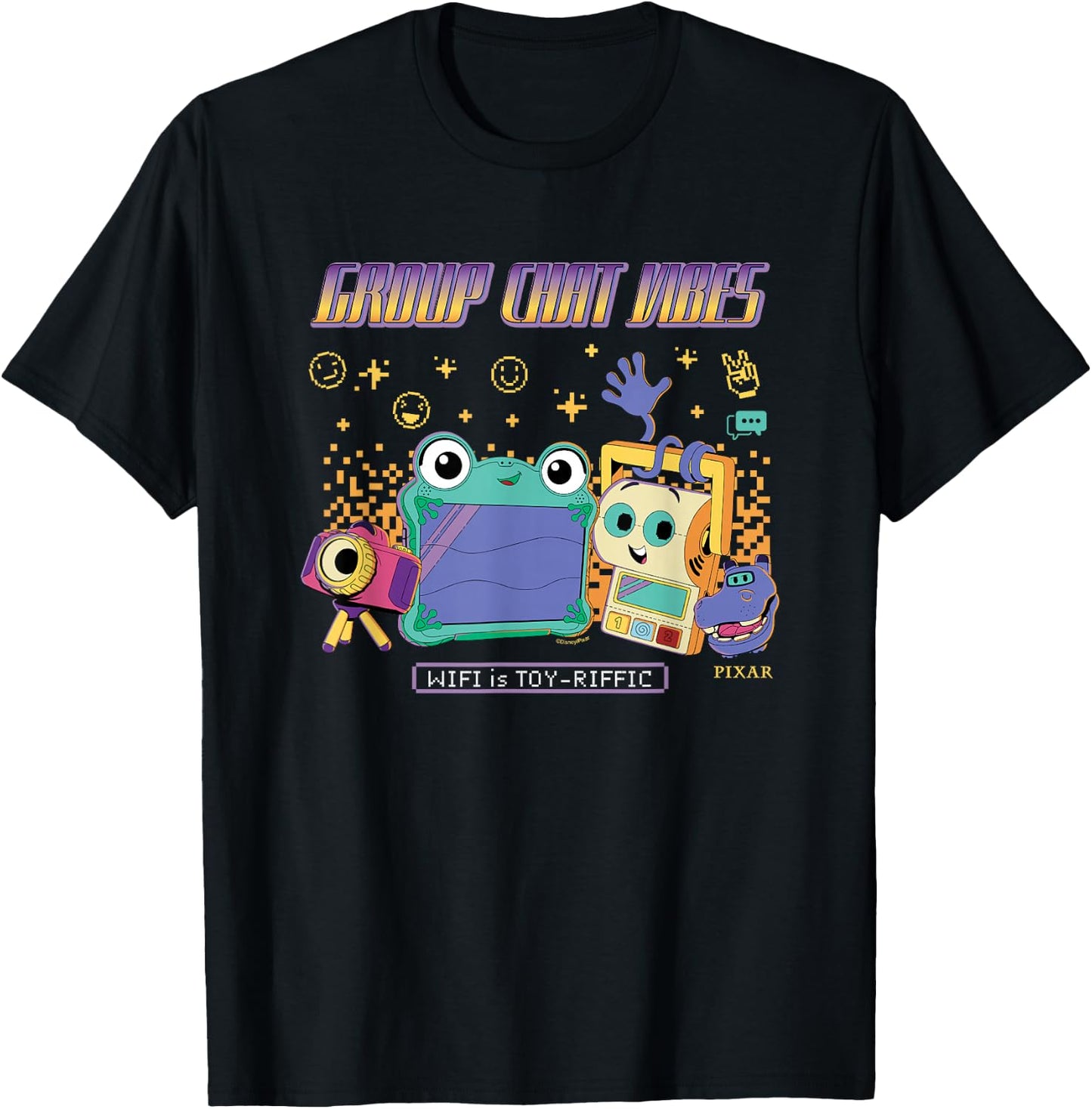 Disney Pixar Toy Story 5 Group Chat Vibes WiFi Toy-Riffic T-Shirt - T-Shirt | Black