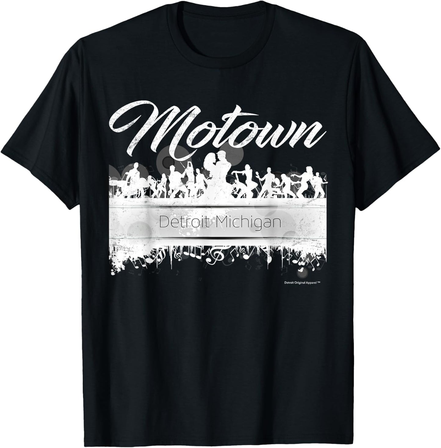 Motown Sound - Detroit Michigan Distressed Vintage T-Shirt - T-Shirt | Black