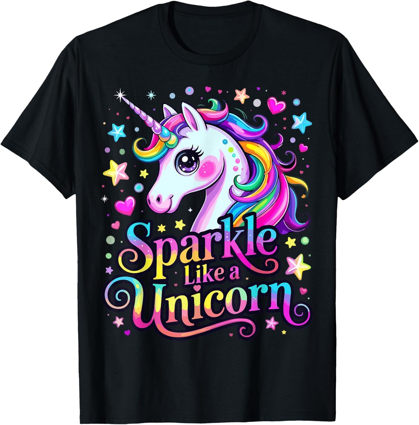 Cute Sparkle Like a Unicorn T-Shirt - T-Shirt | Black