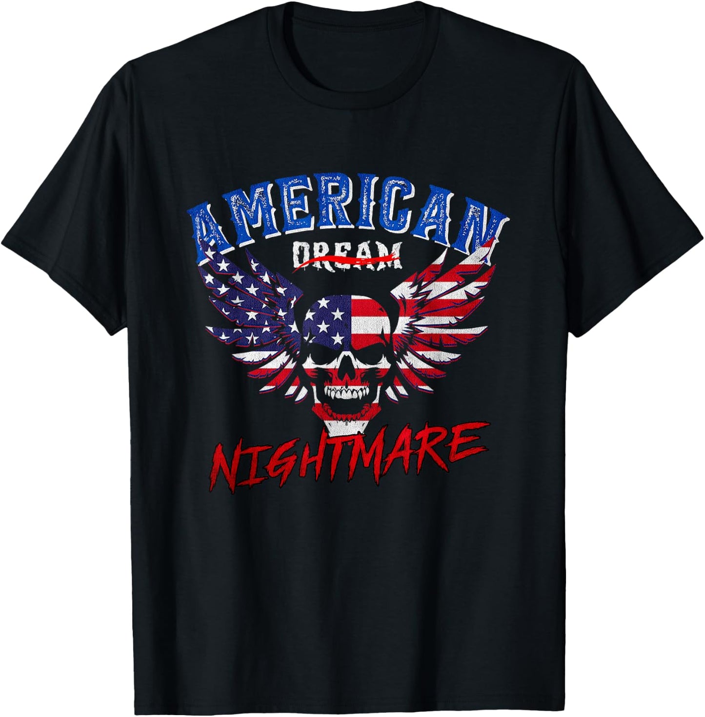 Nightmares Funny Outfits Vintage American Flag Dream Apparel T-Shirt - T-Shirt | Black