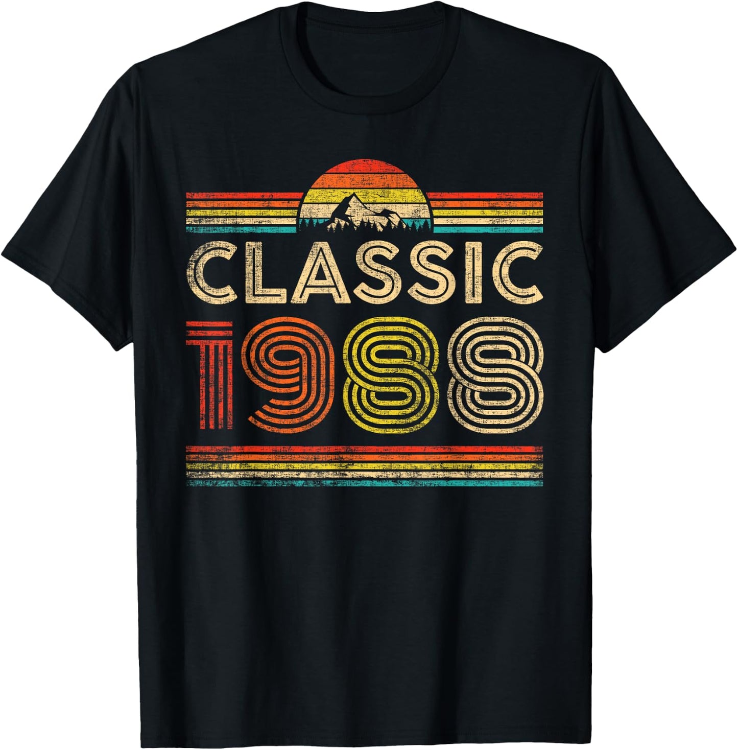 Classic 1988 Vintage 1988 Classic Year Men Women Birthday T-Shirt - T-Shirt | Black
