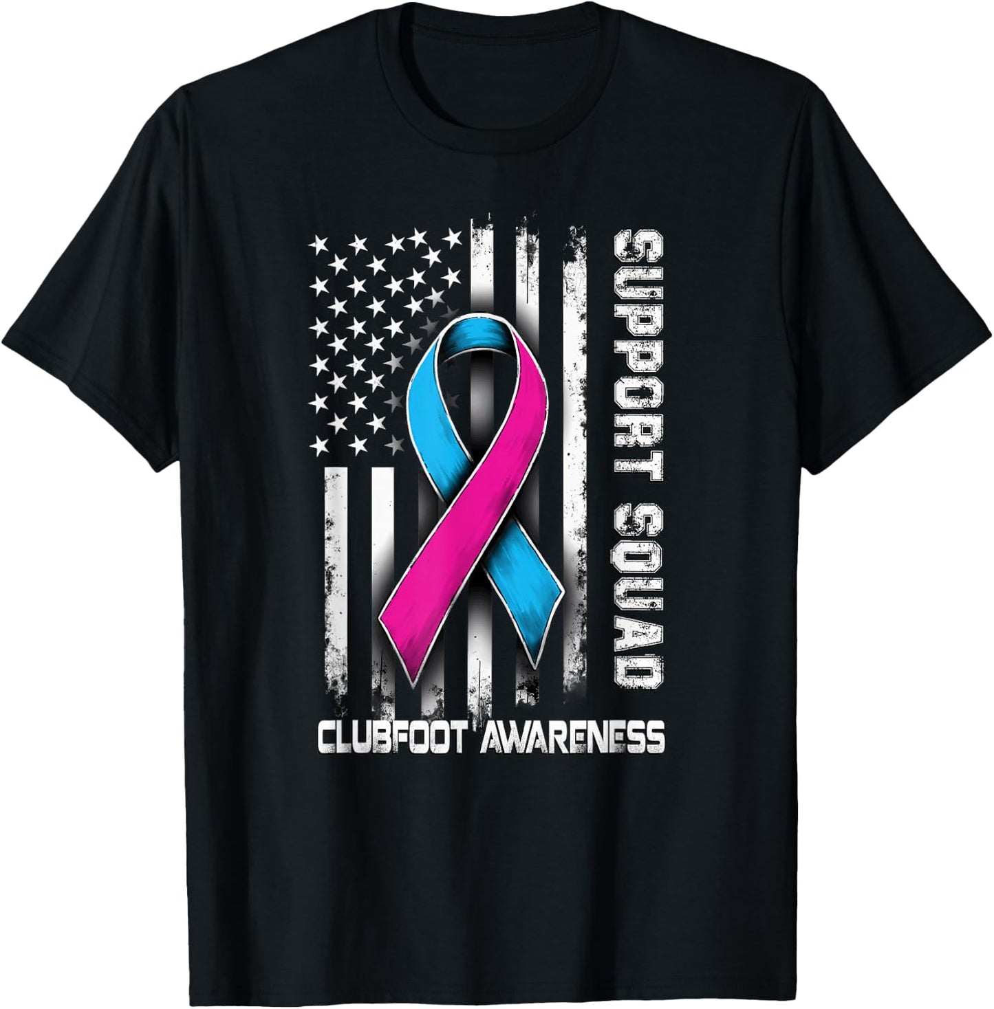 Retro Support Squad Clubfoot Awareness T-Shirt - T-Shirt | Black