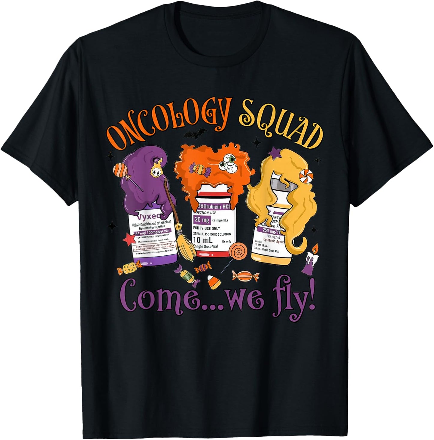 Oncology Nurse Halloween, Pediatric Oncology,Oncology Squad T-Shirt - T-Shirt | Black