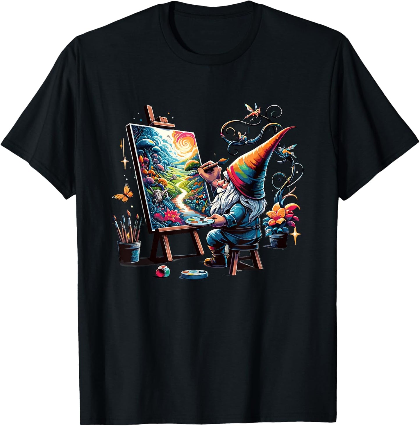 Garden Gnomes Gnome Lover Funny Gnome Gardening T-Shirt - T-Shirt | Black