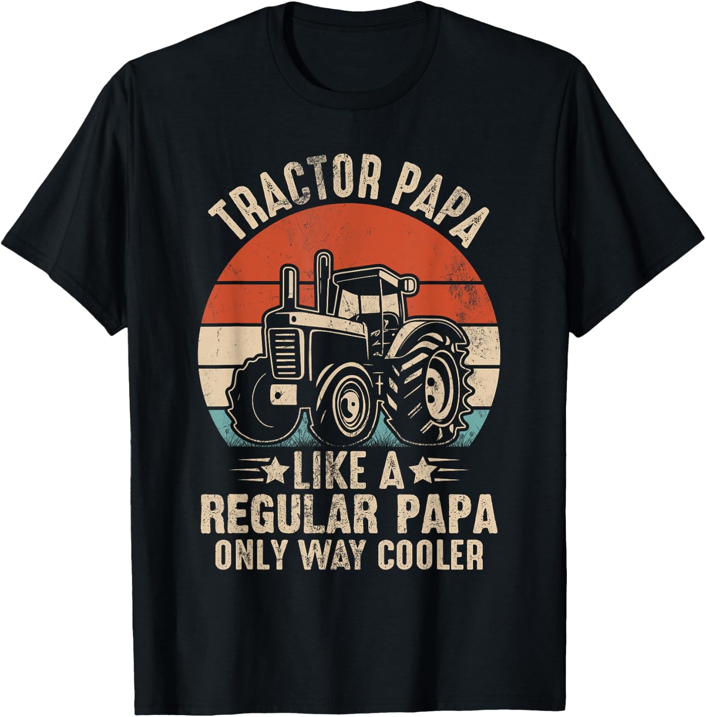 funny tractor shirts men Tractor papa like a regular papa T-Shirt - T-Shirt | Black