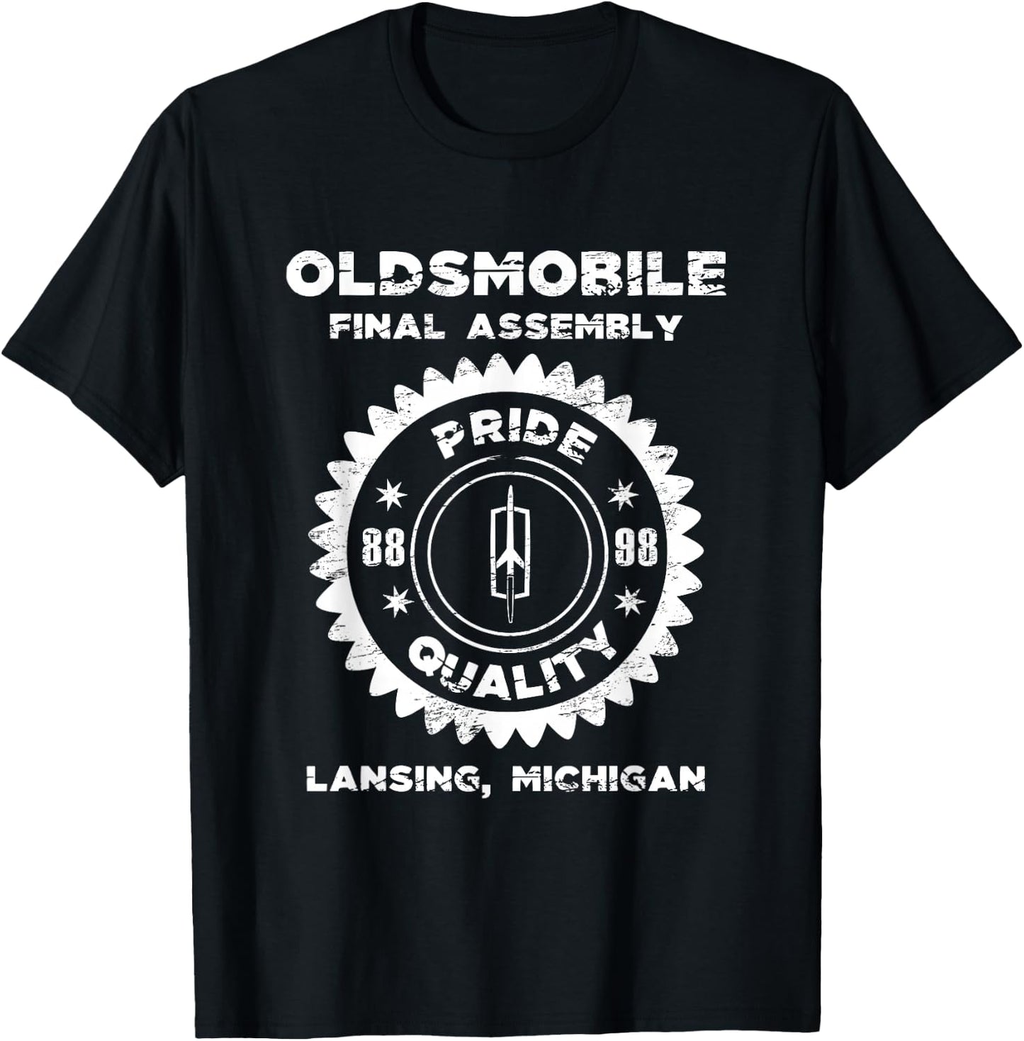 Oldsmobile Motors Final Assembly Graphic Classic Car Show T-Shirt - T-Shirt | Black