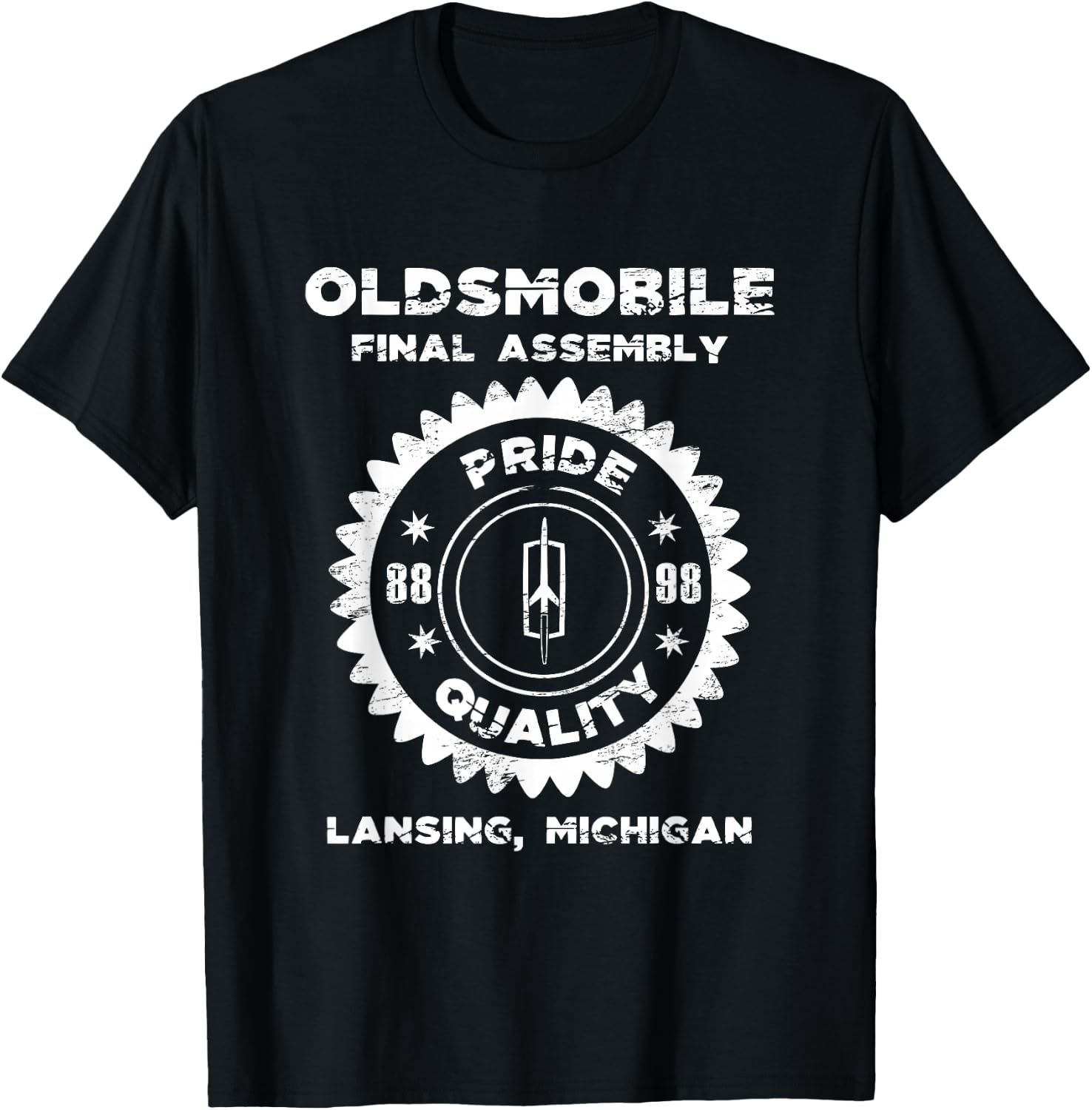 Oldsmobile Motors Final Assembly Graphic Classic Car Show T-Shirt - T-Shirt | Black