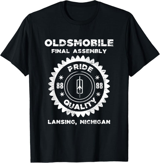 Oldsmobile Motors Final Assembly Graphic Classic Car Show T-Shirt - T-Shirt | Black