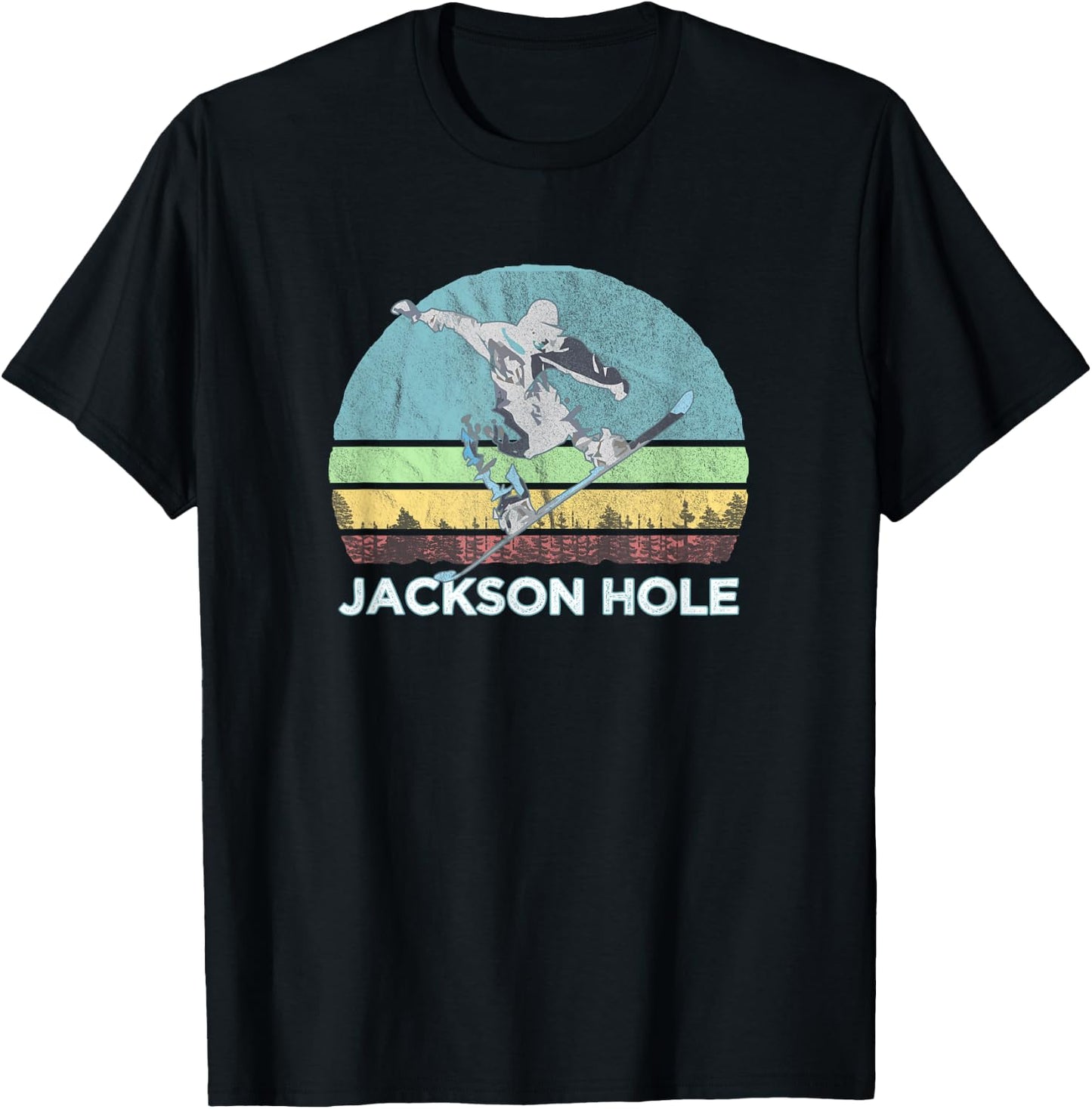 Jackson Hole Snowboard / Retro Vintage Jackson Hole, WY T-Shirt - T-Shirt | Black
